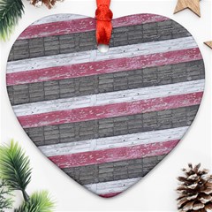 Vintage Vibrant Stripes Pattern Print Design Ornament (heart) by dflcprintsclothing