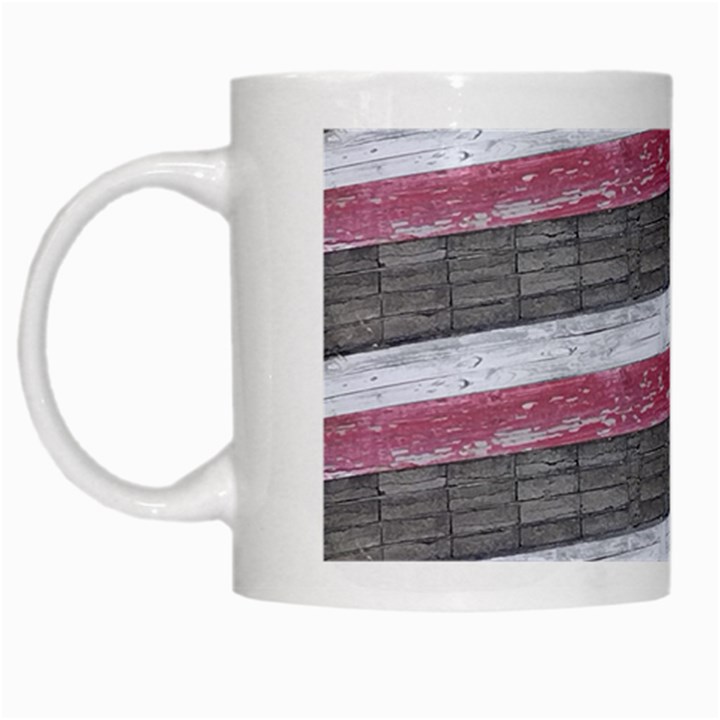 Vintage Vibrant Stripes Pattern Print Design White Mug