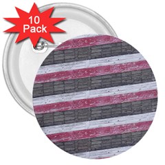 Vintage Vibrant Stripes Pattern Print Design 3  Buttons (10 Pack)  by dflcprintsclothing