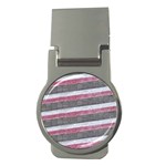 Vintage Vibrant Stripes Pattern Print Design Money Clips (Round)  Front