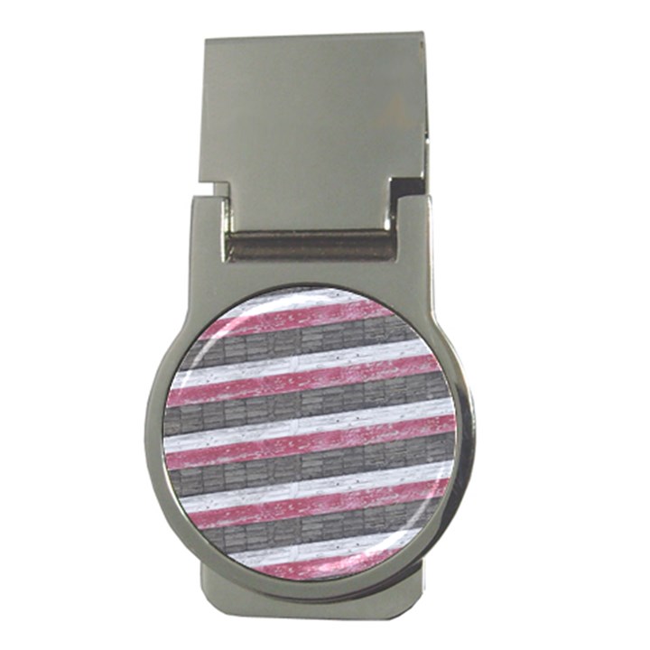 Vintage Vibrant Stripes Pattern Print Design Money Clips (Round) 