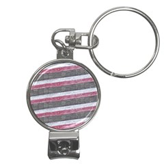 Vintage Vibrant Stripes Pattern Print Design Nail Clippers Key Chain by dflcprintsclothing