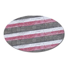 Vintage Vibrant Stripes Pattern Print Design Oval Magnet by dflcprintsclothing