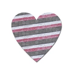 Vintage Vibrant Stripes Pattern Print Design Heart Magnet by dflcprintsclothing