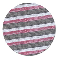 Vintage Vibrant Stripes Pattern Print Design Magnet 5  (round) by dflcprintsclothing