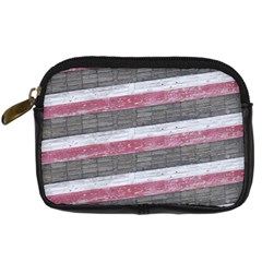 Vintage Vibrant Stripes Pattern Print Design Digital Camera Leather Case