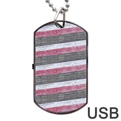 Vintage Vibrant Stripes Pattern Print Design Dog Tag Usb Flash (two Sides) by dflcprintsclothing