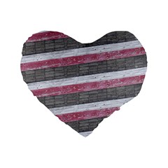 Vintage Vibrant Stripes Pattern Print Design Standard 16  Premium Heart Shape Cushions by dflcprintsclothing