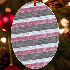 Vintage Vibrant Stripes Pattern Print Design Uv Print Acrylic Ornament Oval by dflcprintsclothing