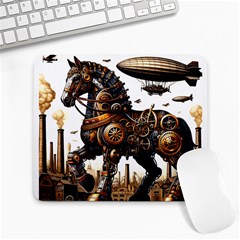 Steampunk Horse Punch 1 Large Mousepad by CKArtCreations