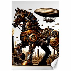 Steampunk Horse Punch 1 Canvas 12  X 18  by CKArtCreations