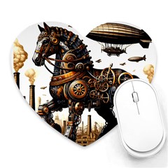 Steampunk Horse Punch 1 Heart Mousepad by CKArtCreations