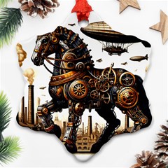 Steampunk Horse Punch 1 Snowflake Ornament (two Sides)