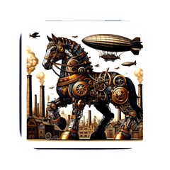 Steampunk Horse Punch 1 Square Metal Box (black) by CKArtCreations