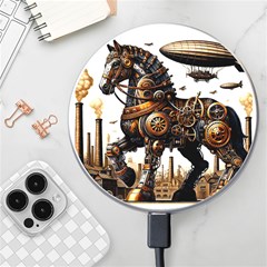 Steampunk Horse Punch 1 Wireless Fast Charger(white) by CKArtCreations