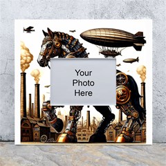 Steampunk Horse Punch 1 White Wall Photo Frame 5  X 7  by CKArtCreations