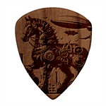 Steampunk Horse Punch 1 Square Wood Guitar Pick Holder Case And Picks Set Pick