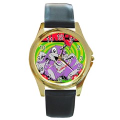 Blink 182 Round Gold Metal Watch by avitendut