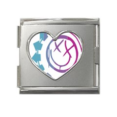 Blink 182 Logo Mega Link Heart Italian Charm (18mm) by avitendut