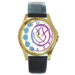 Blink 182 Logo Round Gold Metal Watch by avitendut