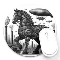 Steampunk Horse  Round Mousepad by CKArtCreations