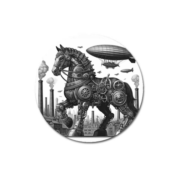 Steampunk Horse  Magnet 3  (Round)