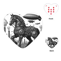 Steampunk Horse  Playing Cards Single Design (heart)