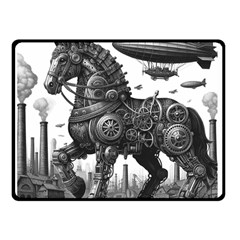 Steampunk Horse  Two Sides Fleece Blanket (small) by CKArtCreations