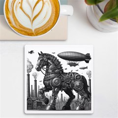 Steampunk Horse  Uv Print Square Tile Coaster  by CKArtCreations