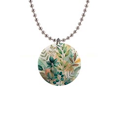 Flowers Spring 1  Button Necklace by Maspions