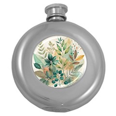 Flowers Spring Round Hip Flask (5 Oz)