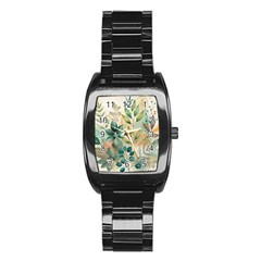 Flowers Spring Stainless Steel Barrel Watch