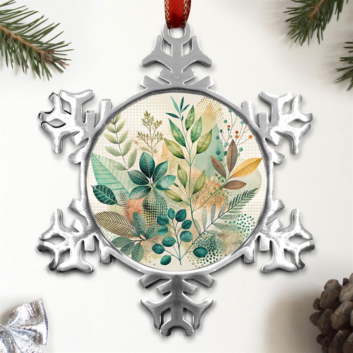 Flowers Spring Metal Small Snowflake Ornament