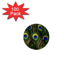 Peacock Pattern 1  Mini Buttons (100 Pack) 