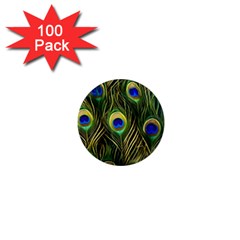 Peacock Pattern 1  Mini Magnets (100 Pack) 