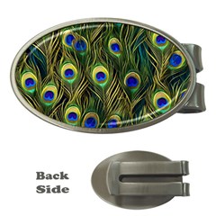 Peacock Pattern Money Clips (Oval) 