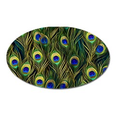 Peacock Pattern Oval Magnet