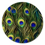 Peacock Pattern Magnet 5  (Round) Front