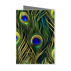 Peacock Pattern Mini Greeting Cards (pkg Of 8) by Maspions