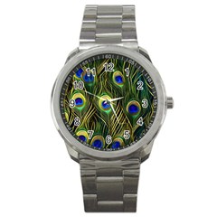 Peacock Pattern Sport Metal Watch