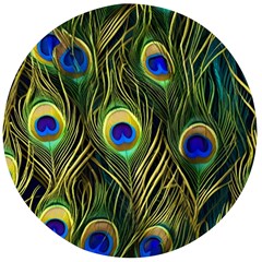 Peacock Pattern Wooden Bottle Opener (Round)