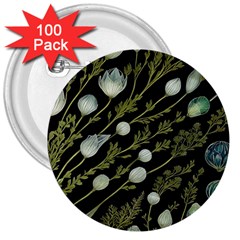 Sea Weed Salt Water 3  Buttons (100 Pack)  by Maspions