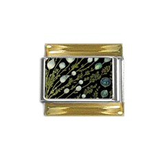 Sea Weed Salt Water Gold Trim Italian Charm (9mm) by Maspions