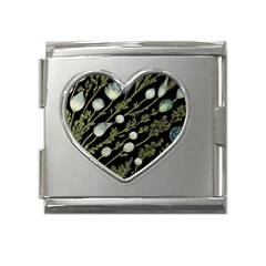 Sea Weed Salt Water Mega Link Heart Italian Charm (18mm) by Maspions