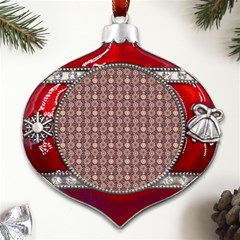 Mandala Flower 1 Mandala Flower  Metal Snowflake And Bell Red Ornament by DinkovaArt