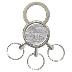 Kiss me before world war 3 typographic motif pattern 3-Ring Key Chain