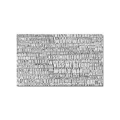 Kiss me before world war 3 typographic motif pattern Sticker (Rectangular)