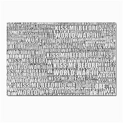 Kiss Me Before World War 3 Typographic Motif Pattern Postcard 4 x 6  (pkg Of 10) by dflcprintsclothing