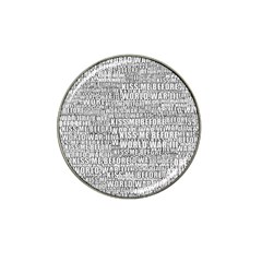 Kiss me before world war 3 typographic motif pattern Hat Clip Ball Marker (10 pack)