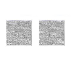 Kiss Me Before World War 3 Typographic Motif Pattern Cufflinks (square) by dflcprintsclothing